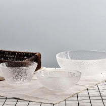 Japanese-style creative glass bowl with salad bowl with cold noodle bowl transparent large fruit bowl cute dessert bowl