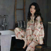 Pajamas ladies 2021 summer new cotton thin high-end sense pop spring and autumn can wear home suit