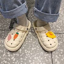 Dongle Shoes Women Summer Outwear 2022 New Health Care Operating Room Nurse Shoes Non-slip Deodorant Beach Baotou Semi Slippers