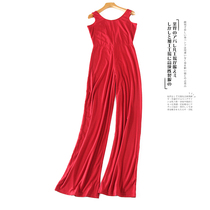 2710 halter jumpsuit womens 2019 new summer wide leg pants solid color loose thin vest jumpsuit tide