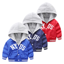 Both sides wear hooded childrens windbreaker jacket Baby clothes spring and autumn new childrens clothing boys zipper shirt boys tide