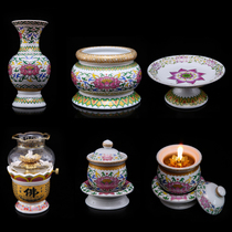 Yuantong Buddha Tang pattern supply set for Buddha supplies ceramic incense burner water supply Cup for vase for fruit plate butter lamp