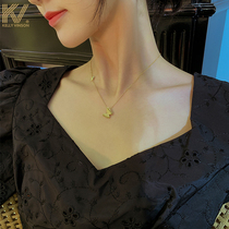 Butterfly double necklace female 925 sterling silver ins simple style Korean temperament Net red minority design sense choker tide