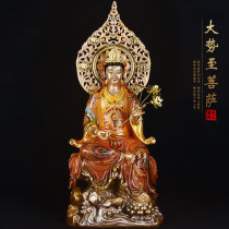 Taiwan glass color pure copper trend to Bodhisattva Western Three Saint Shao Ma Shim Buddha to give the trend to Buddha
