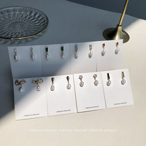 Glossy pearl collection plated 14K real gold pearl pendant small stud earrings Simple temperament wild personality retro earrings