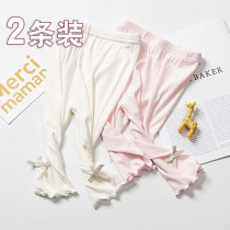  Girls  three-point pants Summer thin childrens middle pants childrens outer shorts summer 2020 white ultra-thin leggings