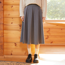 omont egg tarts retro grudge 100 pleats half-body long dress Womens autumn winter 100 lap slim fit slim mid-length umbrella skirt skirt