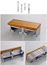 Multifunction made of bamboo paper towels toilet paper holder toilet paper rack hand paper rack double winder ABS