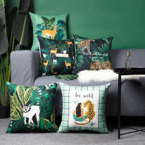 European-style light luxury Leopard ins Pillow sofa cushion office waist pillow bedside back cushion pillow case without core