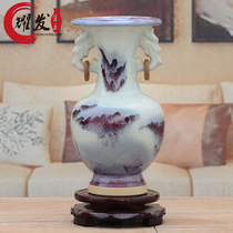 Jingdezhen Ceramics Classical Jun Porcelain Small Vase Crafts Ornaments Decoration Kiln Glaze Landscape Decoration