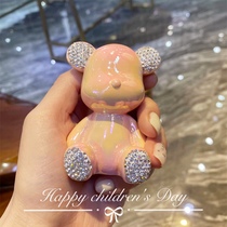 ins Net red creative car ornaments Diamond Bear Cute doll car center console interior decoration goddess