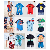 In stock] UK Next Baby Boys Beach Sunscreen Split Sleeve Children Swimsuit Swimsuit Pants Set