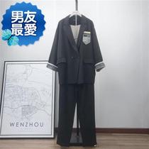 Wenzhou shop 19Q9147i new fashion hot diamond blazer womens suit jacket elastic waist trousers set