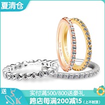 Fine row diamond ring girls sterling silver simulation diamond pinky custom rose gold 18K gold Moissanite combination stacked wear