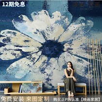 Nordic Personality Graffiti Floral Abstract Oil Painting Living Room TV Background Wall Paper Seamless Sofa Wallpaper Mural Wall Cloth