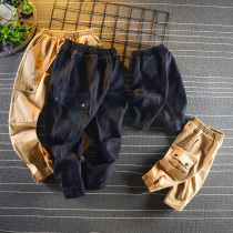 Parent-child overalls 2019 autumn new family of three or four family clothes trousers baby handsome casual pants tide