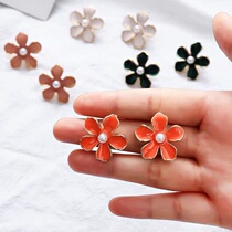 Summer New Tide color flowers hipster earrings temperament female fashion earrings students sweet elegant wind ear ornaments