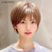 Wig female summer suitable for round face hairstyle wave female simulation short hair wig female real hair full hair full head cover