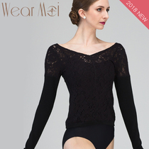 BONNY 2018 Vimo Ballet WearMoi front and rear wide V-neck hollow pattern knitted warm long sleeve top