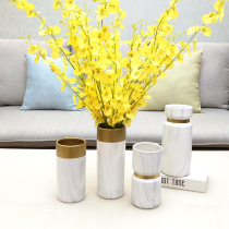 Simple ceramic vase fake flower Dried flower Living room dining table decoration Creative gold ornaments Home crafts