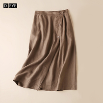 Linen halfbody dress Women 2022 Summer new design Sensation Little Crowdna Dress Medium Dress Cotton Linen Dress