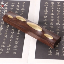 Calligraphy Solid Wood Book Town Log Pure Copper Town Paper Black Catalu Mountain Shaped Insert Bronze Town Ruler Red Wood Creative Text Play Town Ruler