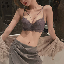 KOIBELL small chest gathered with steel ring bra set adjustable underwear sexy lace top support comfortable beautiful back