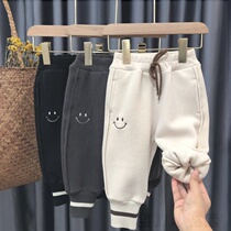 Girls jersey pants wear boys one-one-fall autumn and winter new small and middle-sized children plus trousers