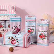 Storage box Moral iron case rectangular biscuit case Creative Dried Fruit Snack Candy Snowflake Crisp Packaging Box Empty Box