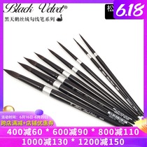 BLACK VELVET American Black swan squirrel hair Watercolor pen Round head watercolor pen Round 3000s