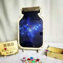 Wooden annual meeting signature wedding ceremony birthday annual meeting fingerprint props wood chip Mason sign-in Tree Table Book Book