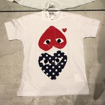 One milli tide shop CDG PLAY Chuo Pau Ling 20 Chun Men and women Popoint double loving short sleeve T-shirt 239240