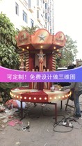 Guangzhou Christmas ornaments decoration carousel scene creative gift box pile head wooden special props customized