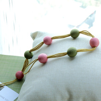 Hand woven curtains Curtains Strap Tying rope Curtains Hanging Ball Flow Sulu Curtains Rope strap Fancy Curtains Buttoned to tie the ball