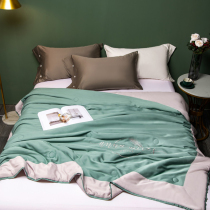 Cool feeling heather air conditioning by embroidery washed and summer cool by antibacterial soy fiber by Modale Ice Silk Thin Quilt