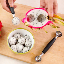 Creative stainless steel double-head fruit digger cut watermelon fruit ball digger ice cream spoon carved knife fruit cutter