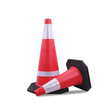70 cm Rubber square cone 360-degree vehicle repeatedly rolled rubber road cone drum cone traffic warning cone