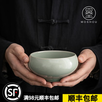 Stick cup wash small Japanese-style Zen household black pottery kung fu tea set accessories tea pot built water tea pot water pot pen wash