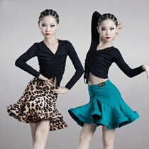 Latin dance costumes 2020 new children to perform womens half-body dress blouses with little professional competition