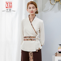 Autumn and winter Thai foot bath foot therapy technician beautician beauty salon work clothes women high-end two-piece set fashion temperament