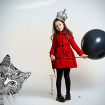 Leboon Jubilee 2022 New pint of autumn and winter girl small fragrant wind coarse spinning medium long wool coat red holiday in big clothes