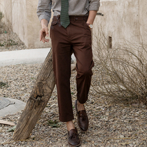 SOARIN American retro straight cylinder 90% PANTS MEN AMMERY Tooling Casual Workout Coffee Color 9 Sub-pants