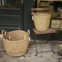 W1962 Indonesian imports by hand woven water straw choreography Nordic wind storage basket Dirty Clothing Basket Balcony Bathroom