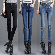 High-waisted jeans women 2021 Spring and Autumn New Korean skinny slim stretch fashion versatile small feet pencil trousers