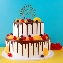 Double-layer European fruit cake model 2021 New Net red plastic custom birthday cake furnishings