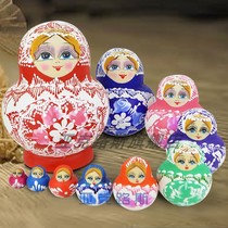 Yakrous hand painted business gift birthday gift basswood brand Russian set doll 10 layer 1074