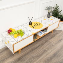 Living room TV cabinet dust-proof cover cloth waterproof cotton linen rectangular table cloth table flags innet red yellow table cloth