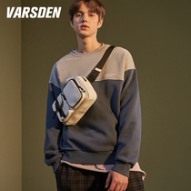 Varsden Walsden new sweater mens Korean version loose crew neck casual student stitching jacket tide