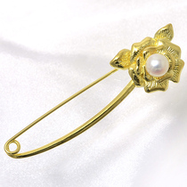 Flower pearl brooch White 5 5-6 0mm BBB Sterling silver gold silver plated wedding dress female