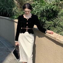 SYT autumn and winter any temperament knitted skirt womens autumn and winter New retro thin straight bag hip skirt